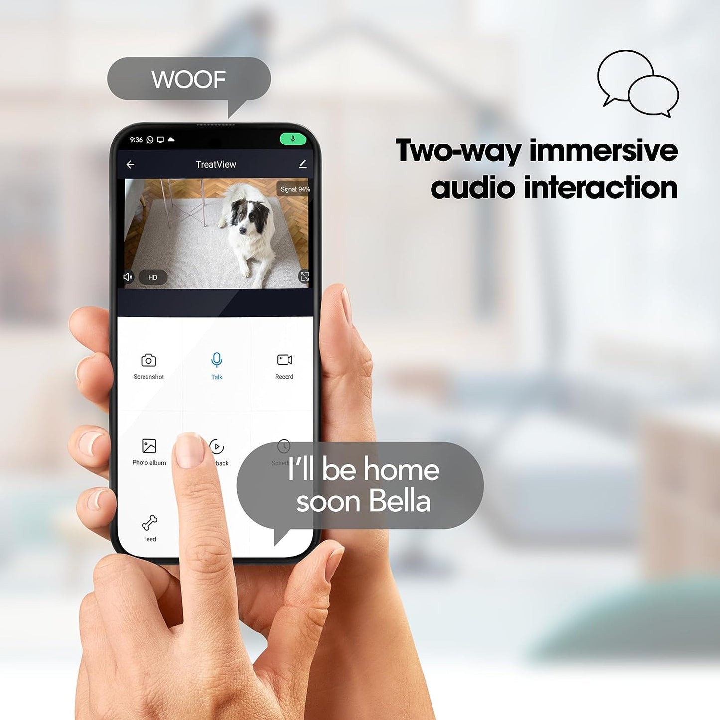 Closer Pets TreatView Pet Camera with Treat Dispenser (iOS/Android Compatible)